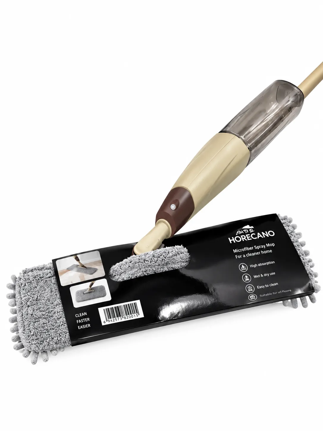 Спрей моп с микрофибър с две лица 128cm Диспенсър: 700ml